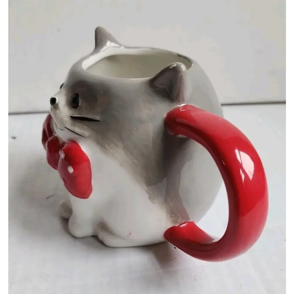 2023 Target Wondershop Cat with Polka Dot Bow Tie Coffee Tea Earthenware Mug